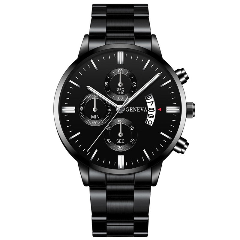 reloj hombre Moda masculina Relógio de aço inoxidável Calendário de luxo Relógio de pulso de quartzo Relógios de negócios Homem Relógio relogio masculino