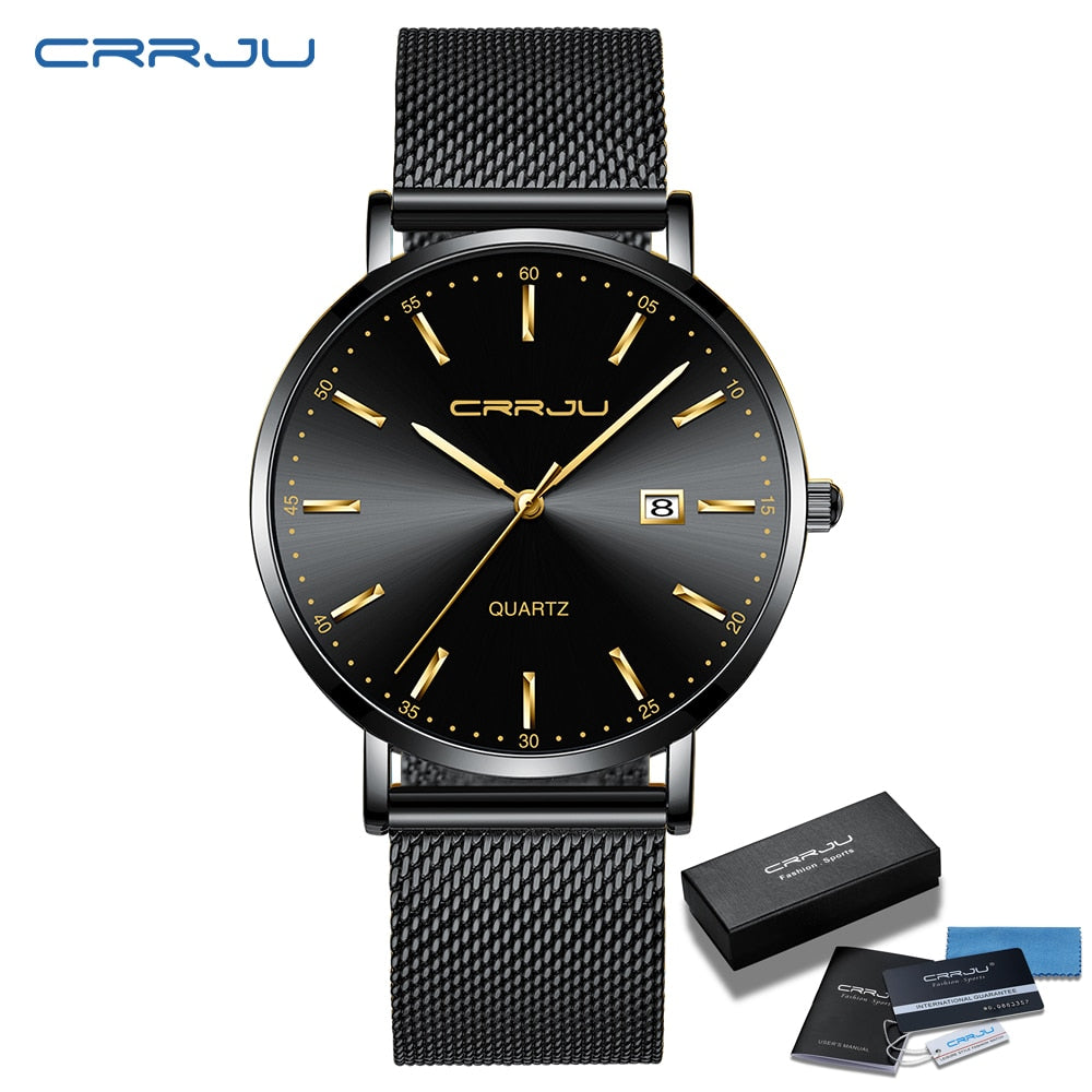 CRRJU Luxo Moda Mulher Pulseira Relógio Feminino Casual À Prova D' Água Quartzo Senhoras Vestido Relógios Presente amante Relógio feminino