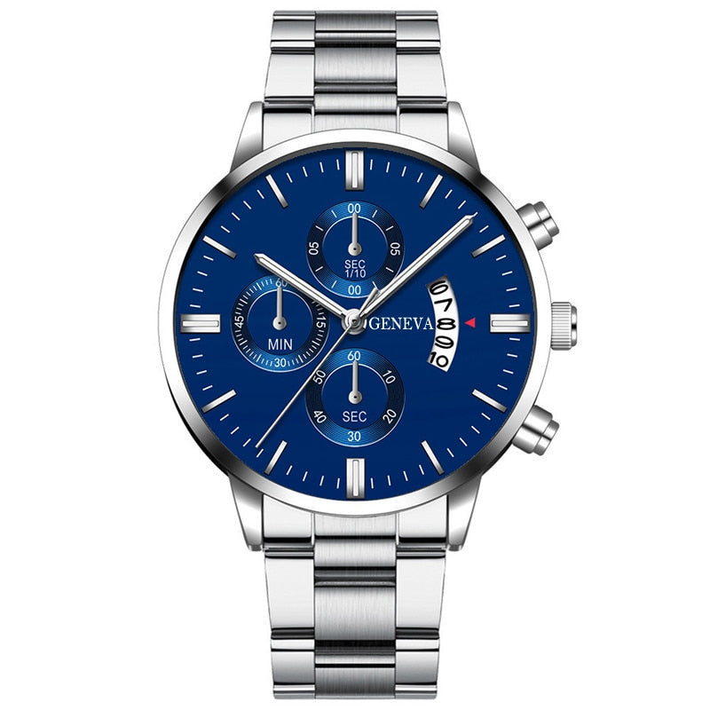 reloj hombre Moda masculina Relógio de aço inoxidável Calendário de luxo Relógio de pulso de quartzo Relógios de negócios Homem Relógio relogio masculino