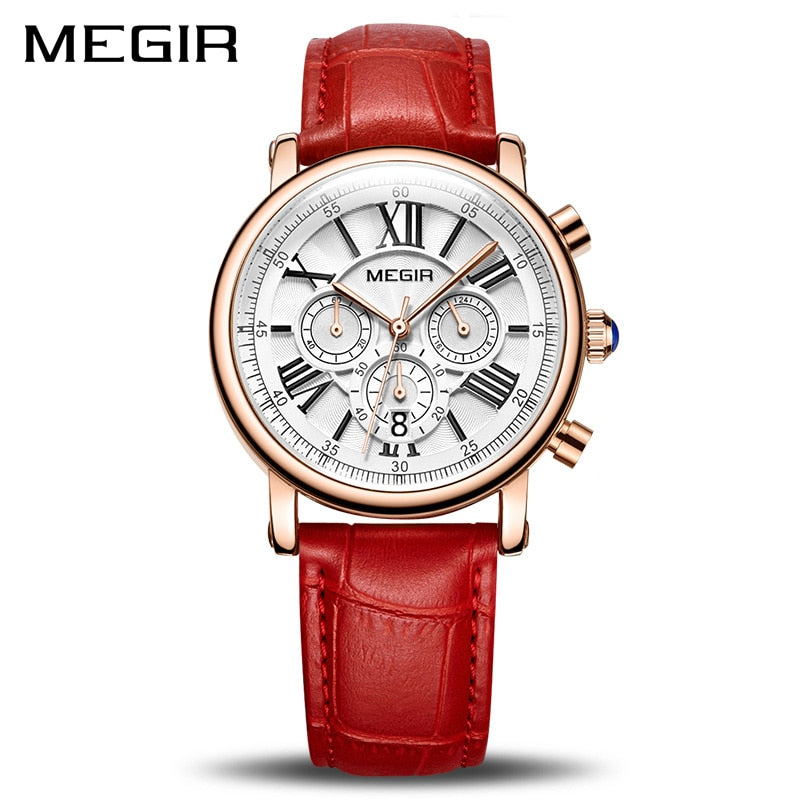 MEGIR Moda Feminina Pulseira Relógios Relógio de Quartzo Feminino de Marca de Topo Relógio para Amantes Relogio Feminino Esporte Relógios de Pulso