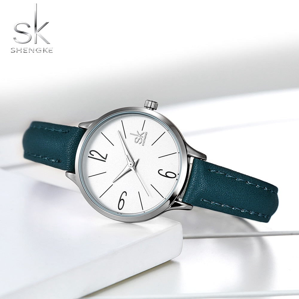 Shengke novo relógio feminino casual de couro feminino relógios de pulso feminino relógio de quartzo japonês Relogio Feminino Reloj Mujer