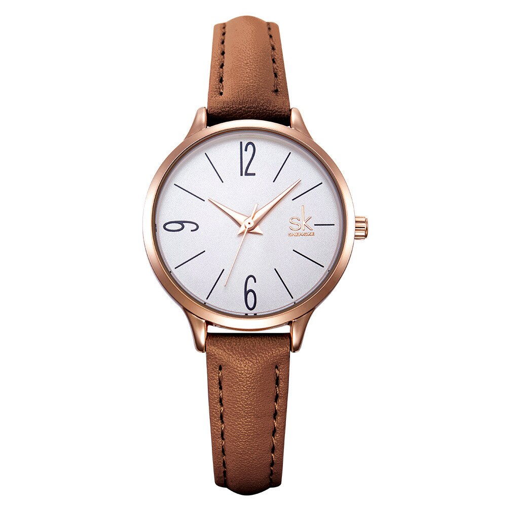 Shengke novo relógio feminino casual de couro feminino relógios de pulso feminino relógio de quartzo japonês Relogio Feminino Reloj Mujer