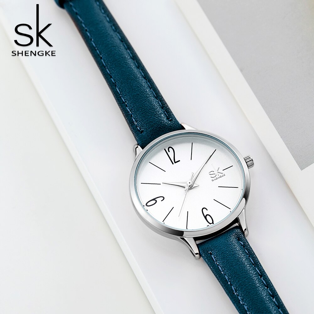 Shengke novo relógio feminino casual de couro feminino relógios de pulso feminino relógio de quartzo japonês Relogio Feminino Reloj Mujer