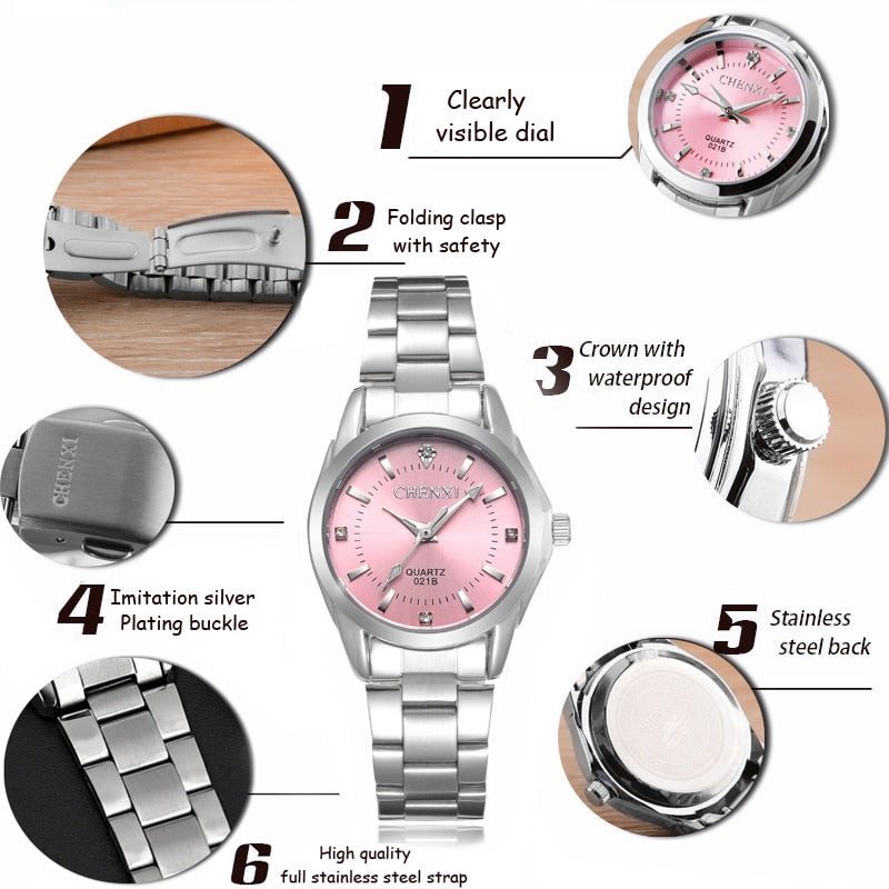 CHENXI Lady Rhinestone Fashion Watch Relógio de Quartzo Feminino Relógio de Pulso Feminino Relógio de Vestido Feminino xfcs relogio feminino