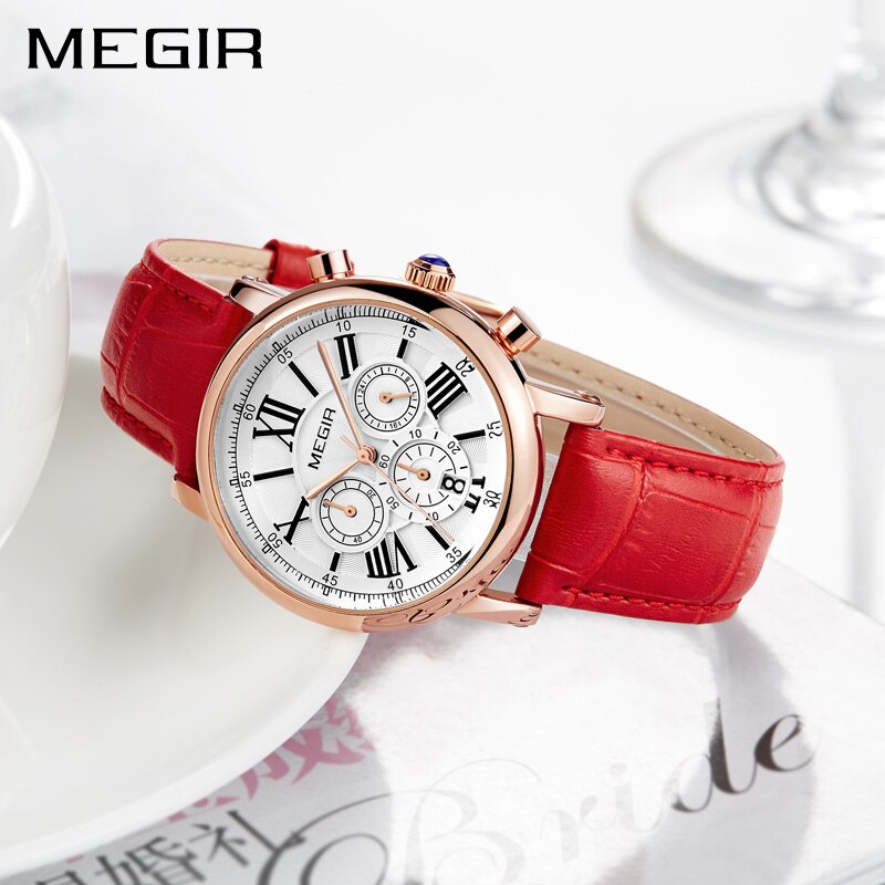 MEGIR Moda Feminina Pulseira Relógios Relógio de Quartzo Feminino de Marca de Topo Relógio para Amantes Relogio Feminino Esporte Relógios de Pulso