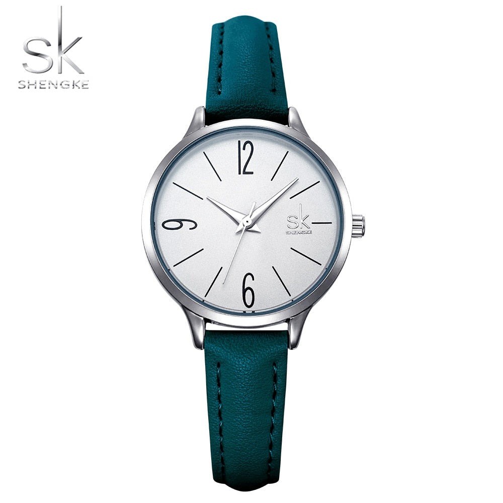 Shengke novo relógio feminino casual de couro feminino relógios de pulso feminino relógio de quartzo japonês Relogio Feminino Reloj Mujer