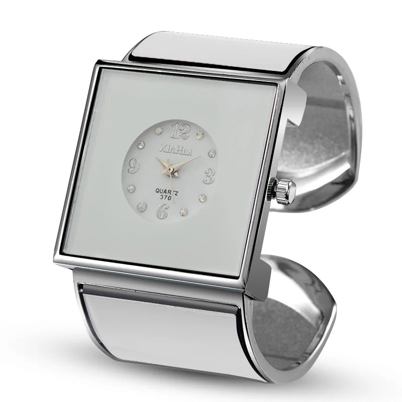 Relógios Grandes Femininos com Pulseira de Aço Inoxidável, Relógios de Luxo com Cristal para Mulheres, Relógio Feminino, reloj mujer, relogio feminino