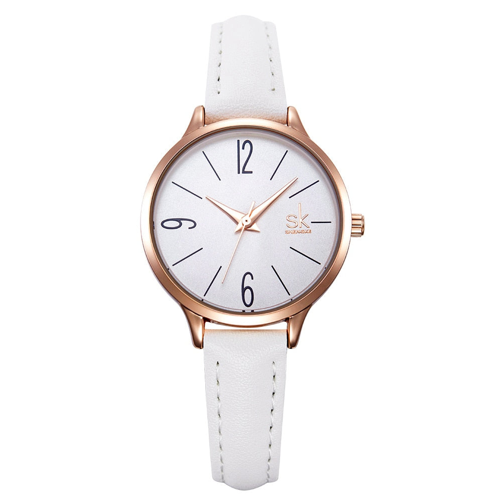 Shengke novo relógio feminino casual de couro feminino relógios de pulso feminino relógio de quartzo japonês Relogio Feminino Reloj Mujer