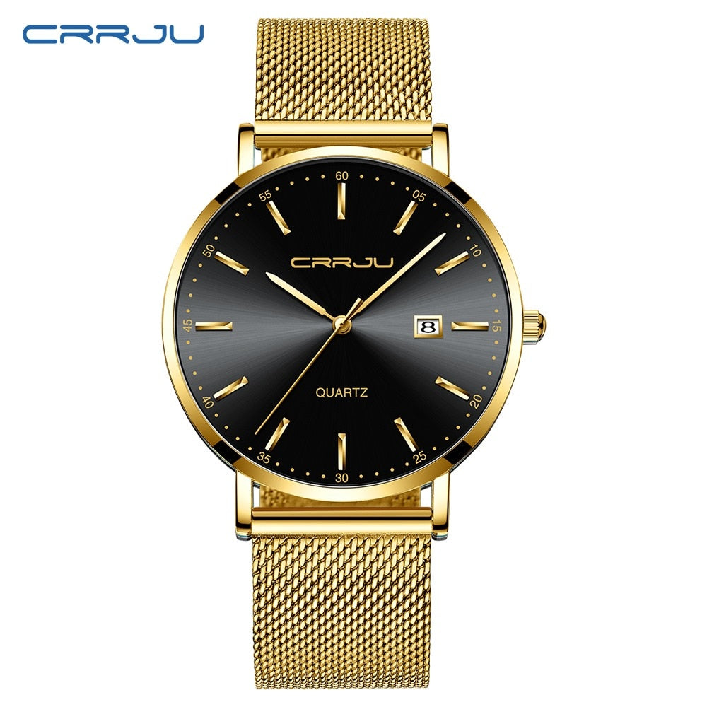 CRRJU Luxo Moda Mulher Pulseira Relógio Feminino Casual À Prova D' Água Quartzo Senhoras Vestido Relógios Presente amante Relógio feminino