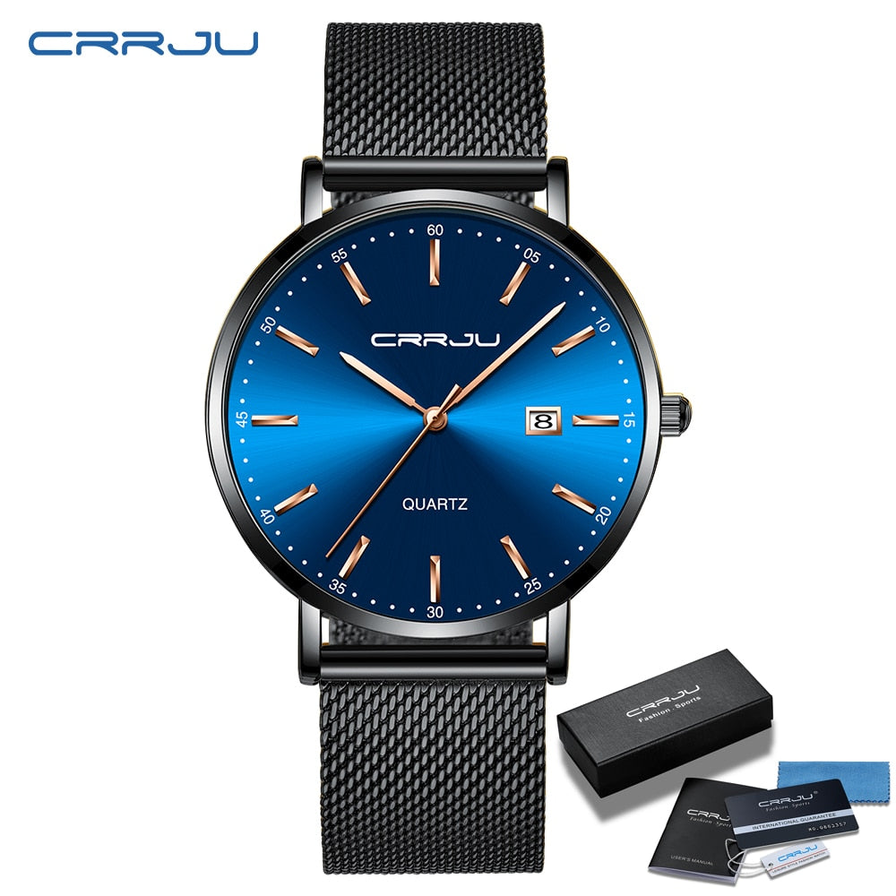 CRRJU Luxo Moda Mulher Pulseira Relógio Feminino Casual À Prova D' Água Quartzo Senhoras Vestido Relógios Presente amante Relógio feminino