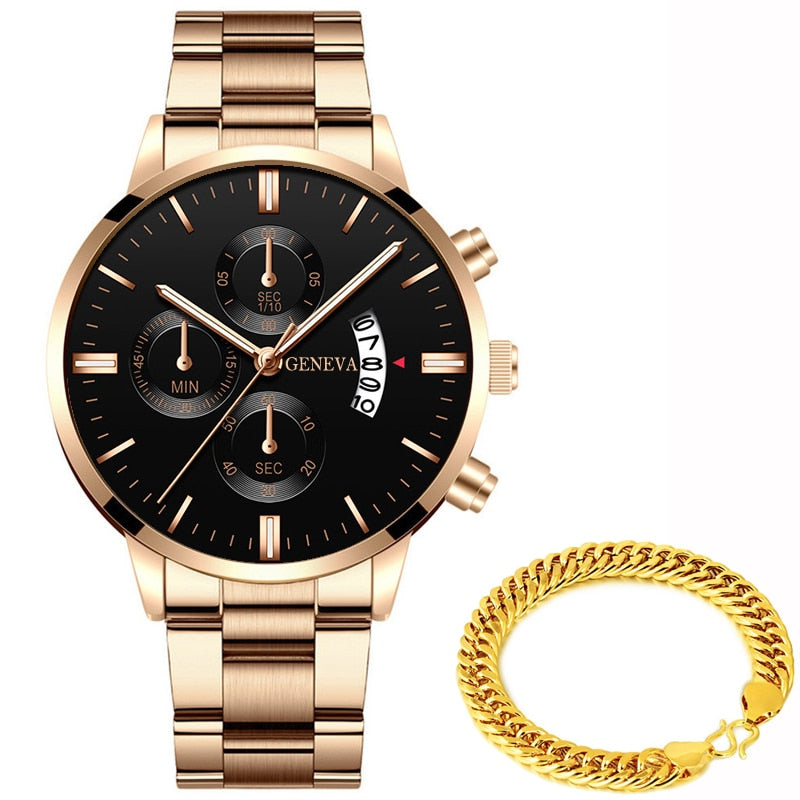 reloj hombre Moda masculina Relógio de aço inoxidável Calendário de luxo Relógio de pulso de quartzo Relógios de negócios Homem Relógio relogio masculino