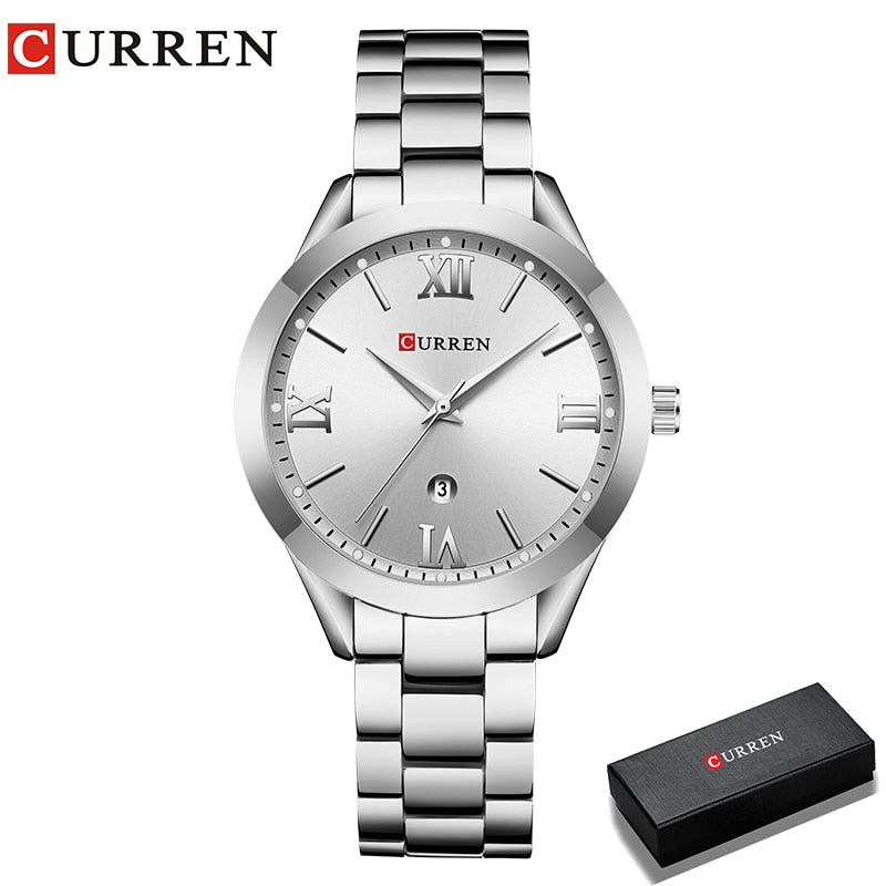 CURREN Relógio de ouro feminino Relógios femininos Creative Steel Feminino Pulseira Relógios feminino Relógio Montre Femme