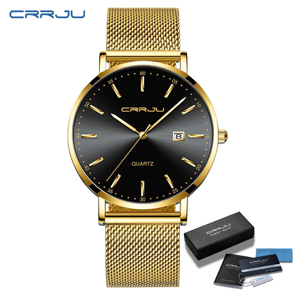 CRRJU Luxo Moda Mulher Pulseira Relógio Feminino Casual À Prova D' Água Quartzo Senhoras Vestido Relógios Presente amante Relógio feminino