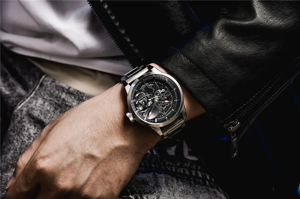 Relógios Masculinos PAGANI DESIGN, Relógio Esqueleto Tourbillon, Relógio Mecânico Automático, Relógio Masculino à Prova d'Água.