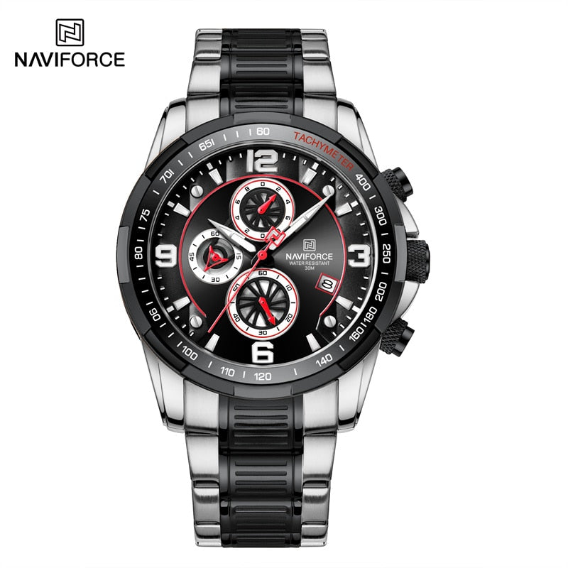 2022 NAVIFORCE Business Men Watch inoxidável à prova d'água Date Sport Quartz Watch For Men Steel Strap Relógio masculino