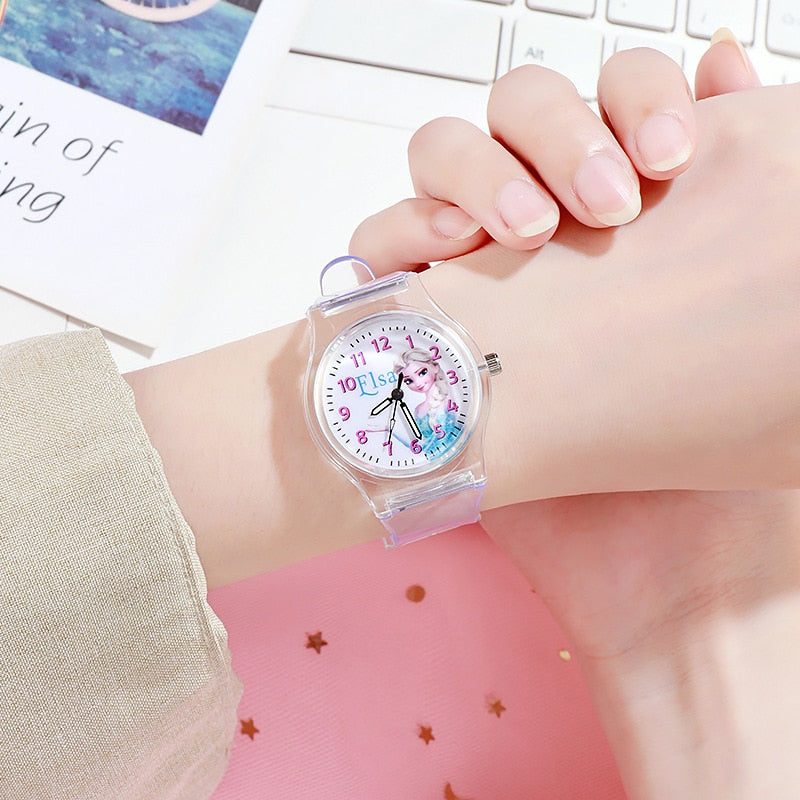 Disney Frozen Kids Watches Spiderman Colorful Light Source Watches Boys Girls Children Party Gift Wristwatch Ladies Watch