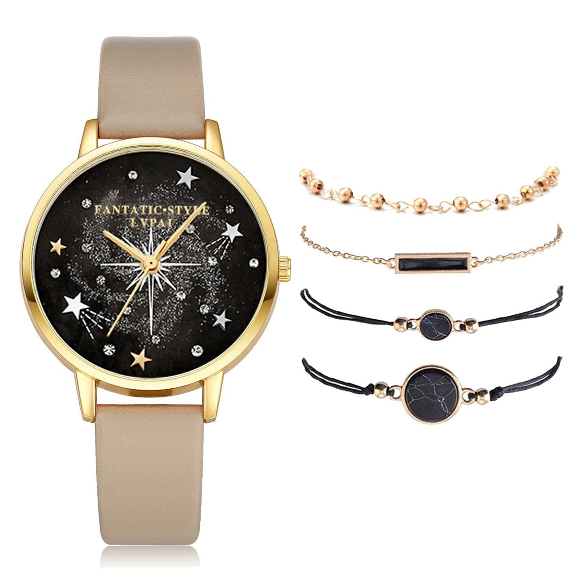 Lvpai marca 5 pçs moda nova pulseira relógio conjunto cristal strass mulheres senhoras relógios de pulso relógios senhoras relogio feminino reloj