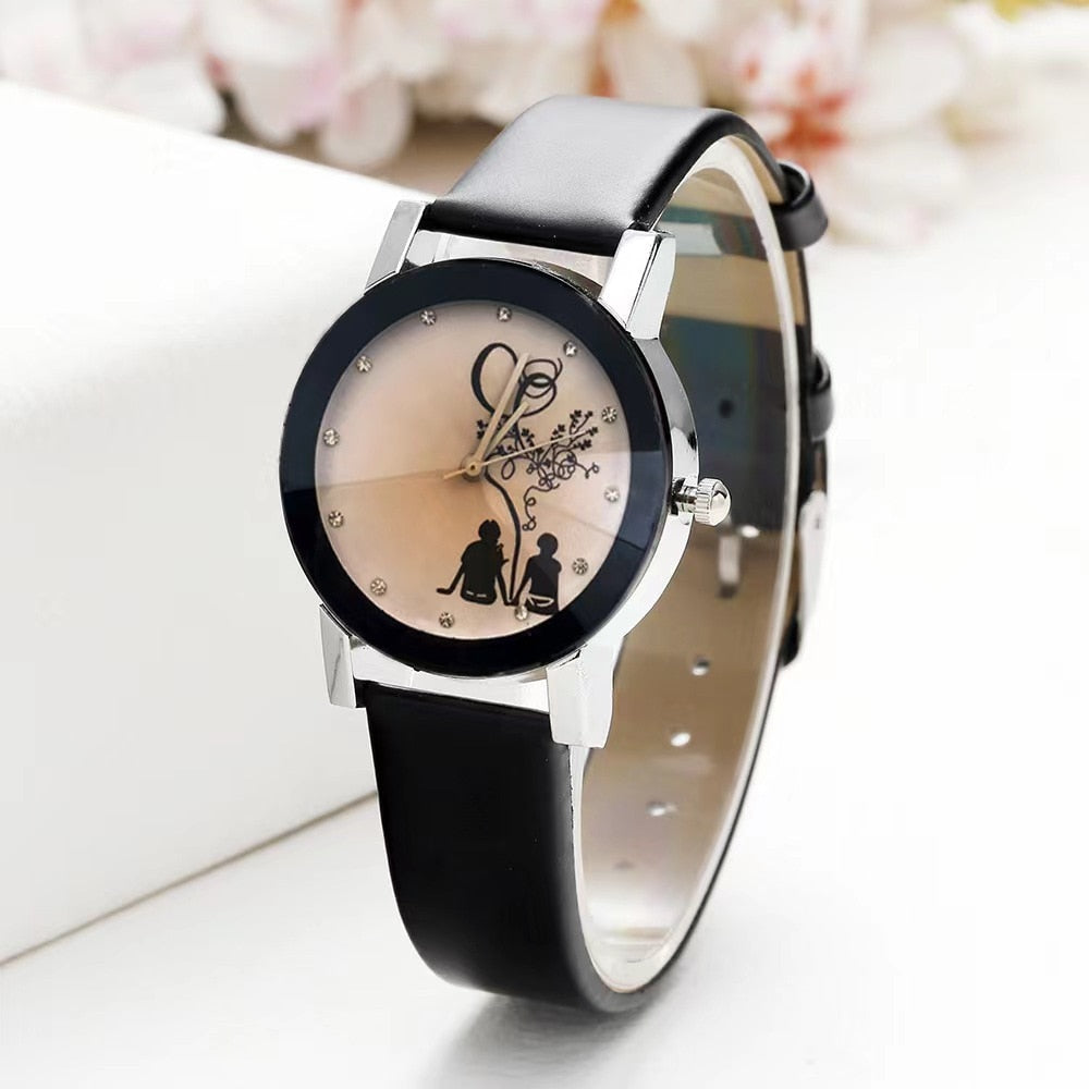 Relógio Feminino com Strass Romântico Céu Estrelado Relógio de Pulso Moda Feminina Relógio de Couro Relógio Feminino Relogio Feminino Montre Femme