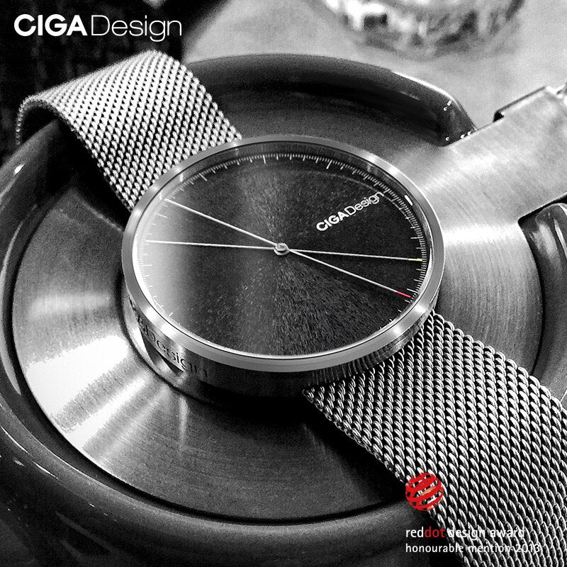 Ciga Design Business Men Watch Relógio de Pulso de Quartzo de Luxo Masculino com Pulseira de Aço Inoxidável À Prova D' Água Relógio Feminino Masculino e Feminino