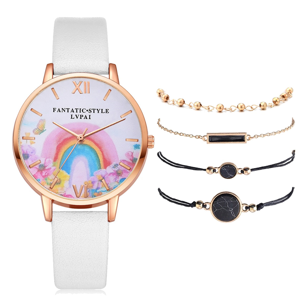 Lvpai marca 5 pçs moda nova pulseira relógio conjunto cristal strass mulheres senhoras relógios de pulso relógios senhoras relogio feminino reloj