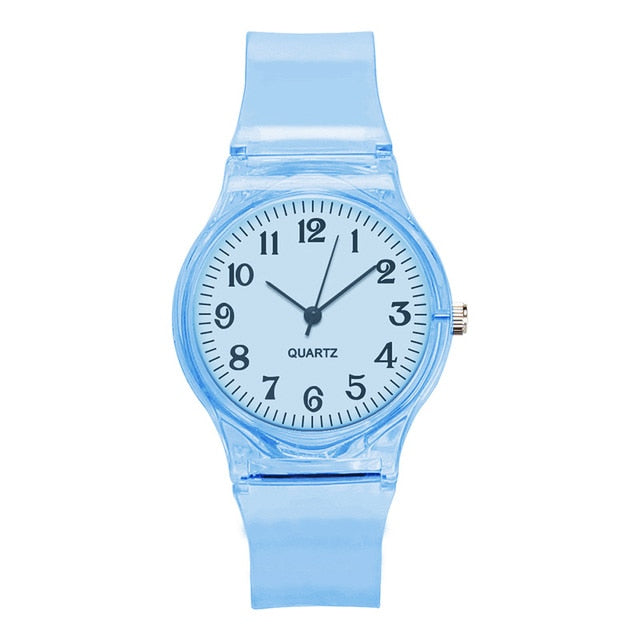 Colorful Children Watch Simple Applicable Transparent Student Watch Factory Wholesale Relógios Para Estudantes