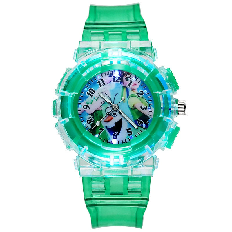 Disney Frozen Kids Watches Spiderman Colorful Light Source Watches Boys Girls Children Party Gift Wristwatch Ladies Watch