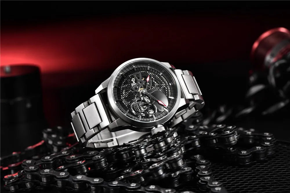 Relógios Masculinos PAGANI DESIGN, Relógio Esqueleto Tourbillon, Relógio Mecânico Automático, Relógio Masculino à Prova d'Água.