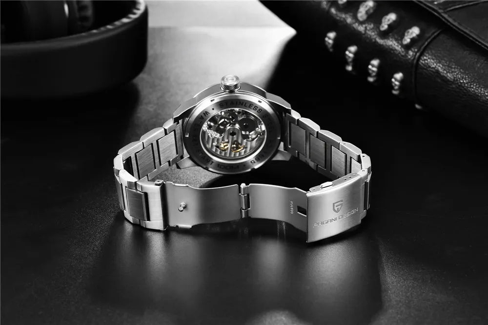 Relógios Masculinos PAGANI DESIGN, Relógio Esqueleto Tourbillon, Relógio Mecânico Automático, Relógio Masculino à Prova d'Água.