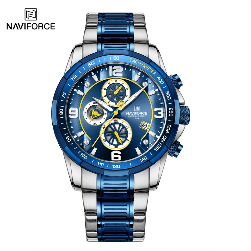 2022 NAVIFORCE Business Men Watch inoxidável à prova d'água Date Sport Quartz Watch For Men Steel Strap Relógio masculino