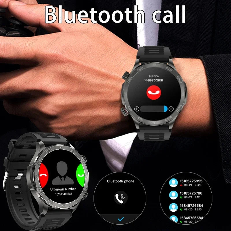 Novo Relógio Inteligente Bluetooth 2024 para Homens da Huawei, Tela Grande AMOLED HD, Monitor de Frequência Cardíaca, NFC, IP68 Impermeável, GPS, Relógio Esportivo Inteligente.