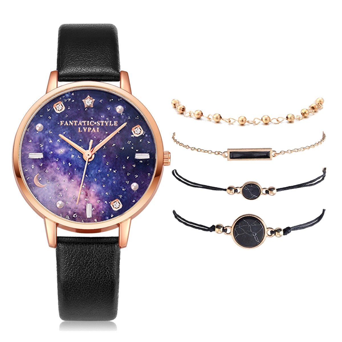 Lvpai marca 5 pçs moda nova pulseira relógio conjunto cristal strass mulheres senhoras relógios de pulso relógios senhoras relogio feminino reloj