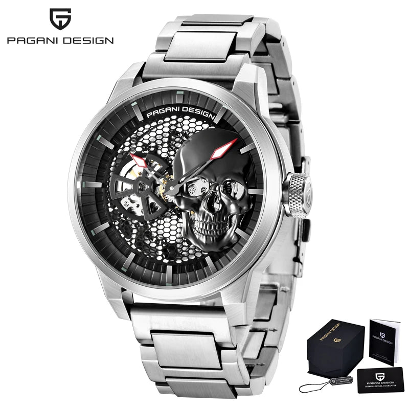 Relógios Masculinos PAGANI DESIGN, Relógio Esqueleto Tourbillon, Relógio Mecânico Automático, Relógio Masculino à Prova d'Água.