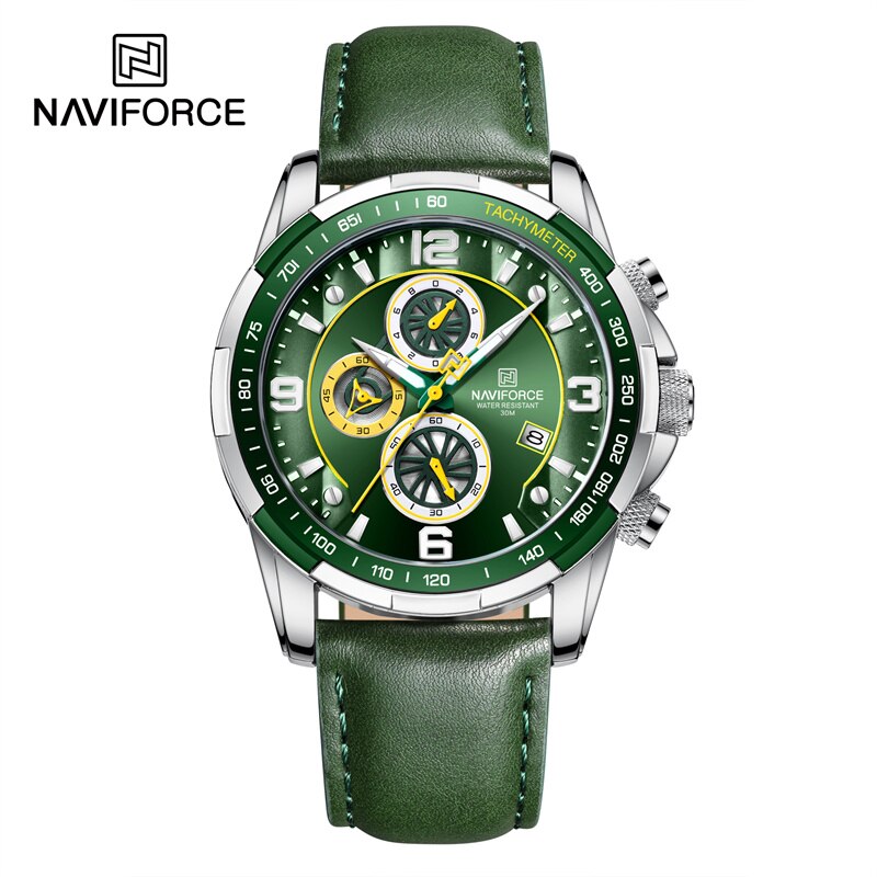 2022 Top Brand Luxury NAVIFORCE Fashion Watch For Men Multifuncional Sport Luminous Mans Quartz Leather Leather Watches Relógio masculino