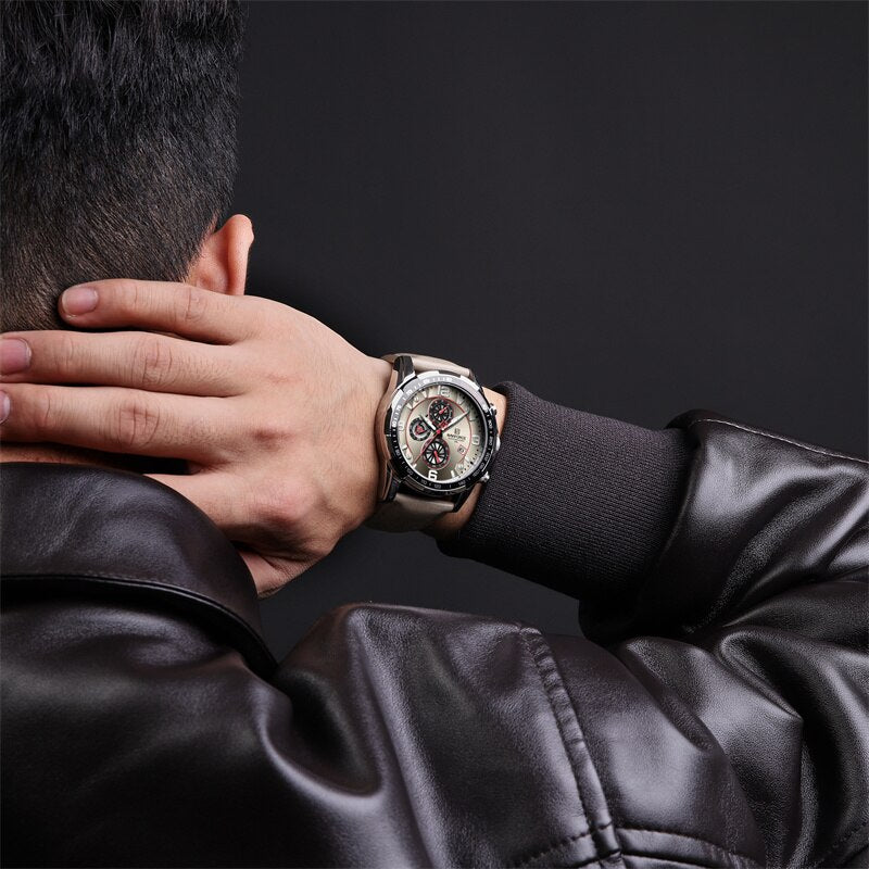 2022 Top Brand Luxury NAVIFORCE Fashion Watch For Men Multifuncional Sport Luminous Mans Quartz Leather Leather Watches Relógio masculino