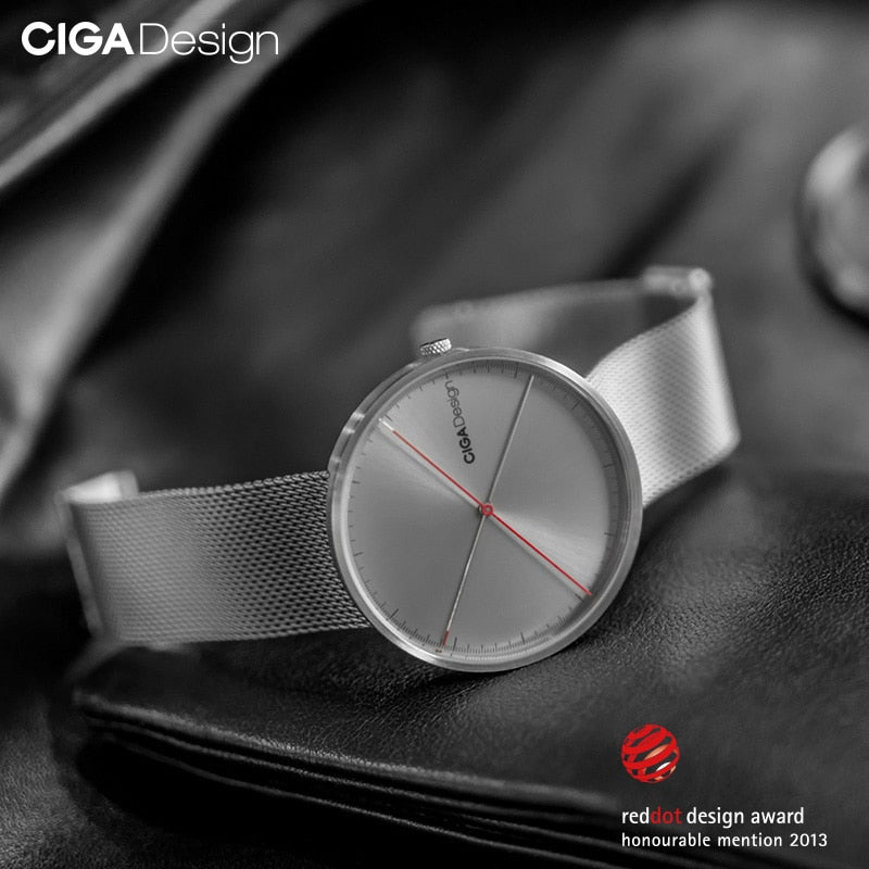 Ciga Design Business Men Watch Relógio de Pulso de Quartzo de Luxo Masculino com Pulseira de Aço Inoxidável À Prova D' Água Relógio Feminino Masculino e Feminino