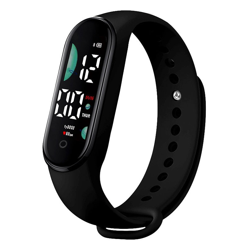 Tela sensível ao toque LED para esportes ao ar livre, crianças, relógio eletrônico, mulheres, homens, pulseira de silicone, Wirstwatch, relógio de estudante, relógio à prova d'água