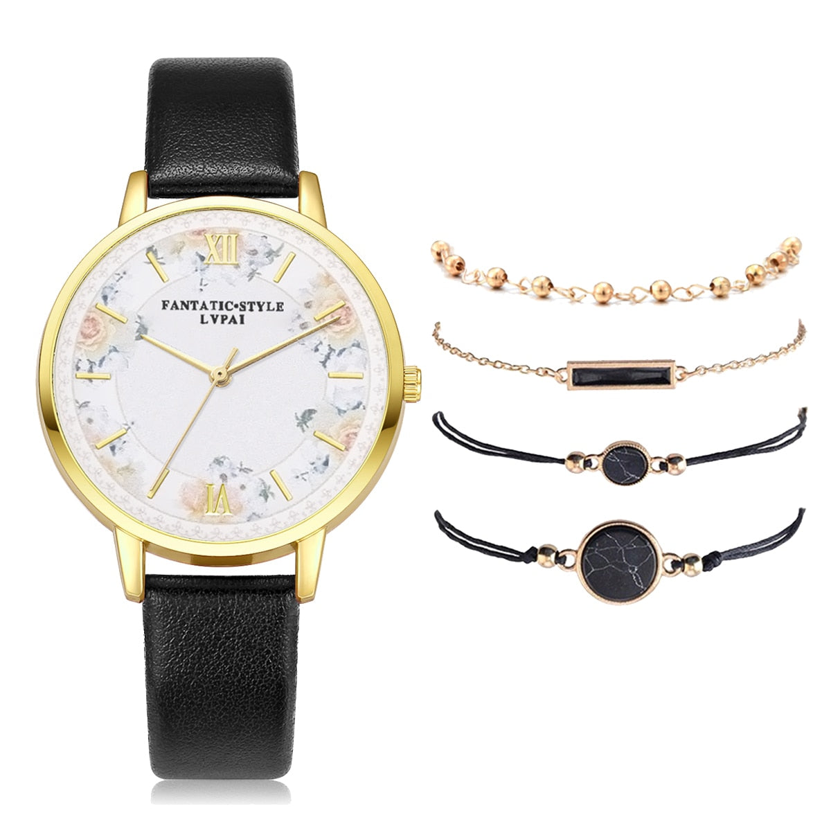 Lvpai marca 5 pçs moda nova pulseira relógio conjunto cristal strass mulheres senhoras relógios de pulso relógios senhoras relogio feminino reloj