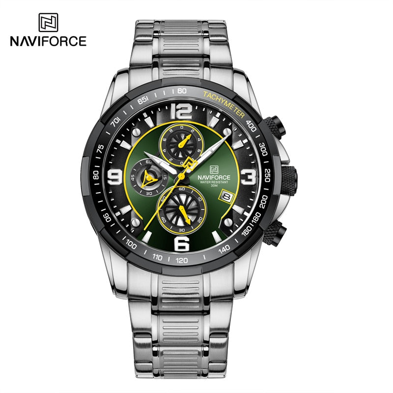 2022 NAVIFORCE Business Men Watch inoxidável à prova d'água Date Sport Quartz Watch For Men Steel Strap Relógio masculino