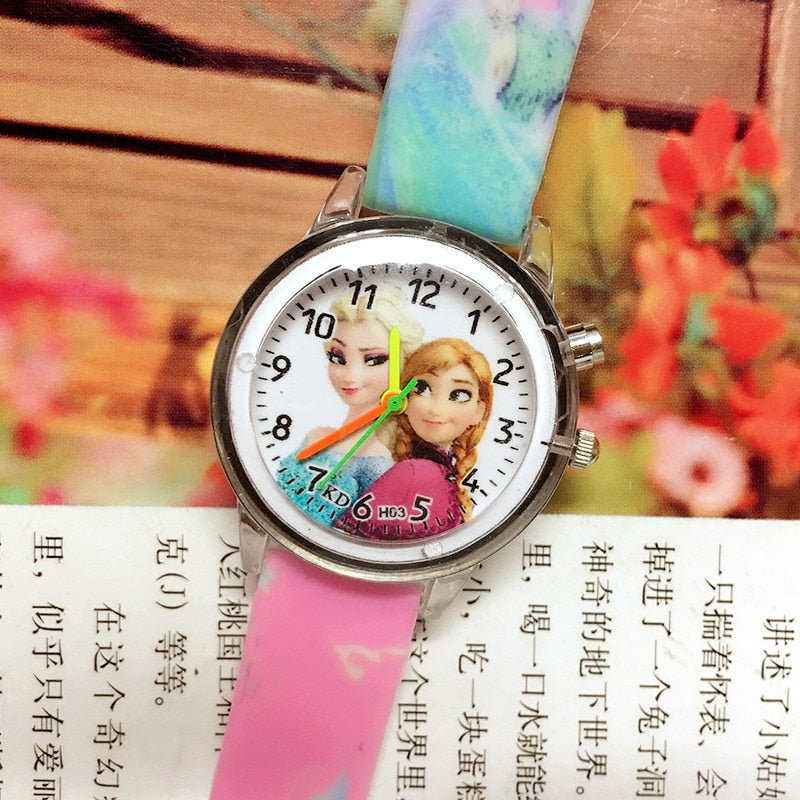 Disney Frozen Kids Watches Spiderman Colorful Light Source Watches Boys Girls Children Party Gift Wristwatch Ladies Watch