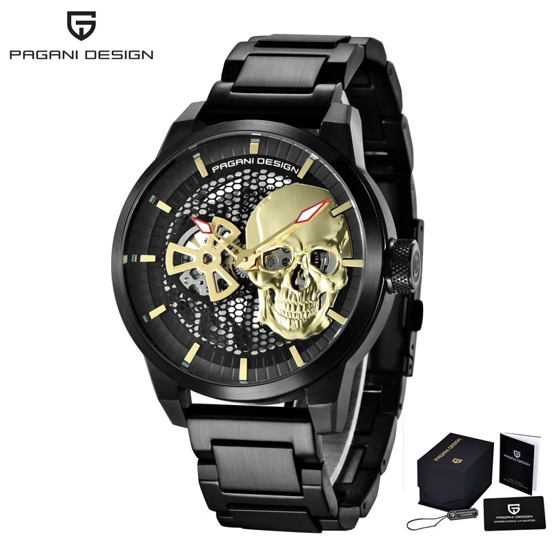 Relógios Masculinos PAGANI DESIGN, Relógio Esqueleto Tourbillon, Relógio Mecânico Automático, Relógio Masculino à Prova d'Água.