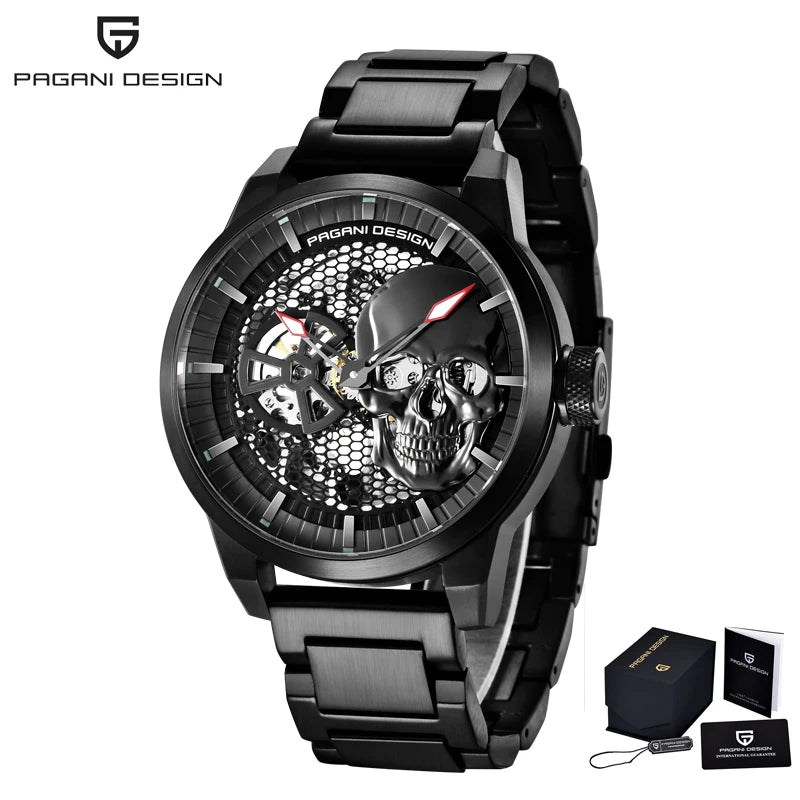 Relógios Masculinos PAGANI DESIGN, Relógio Esqueleto Tourbillon, Relógio Mecânico Automático, Relógio Masculino à Prova d'Água.