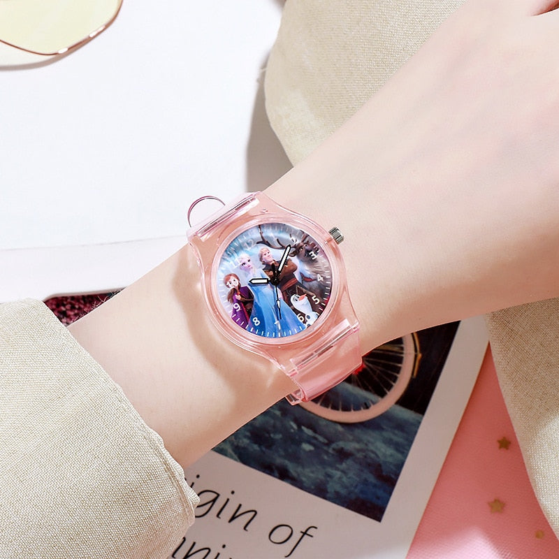 Disney Frozen Kids Watches Spiderman Colorful Light Source Watches Boys Girls Children Party Gift Wristwatch Ladies Watch