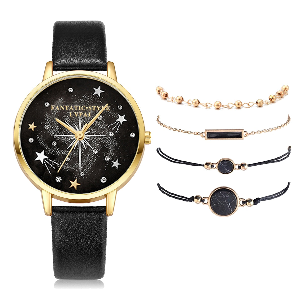 Lvpai marca 5 pçs moda nova pulseira relógio conjunto cristal strass mulheres senhoras relógios de pulso relógios senhoras relogio feminino reloj