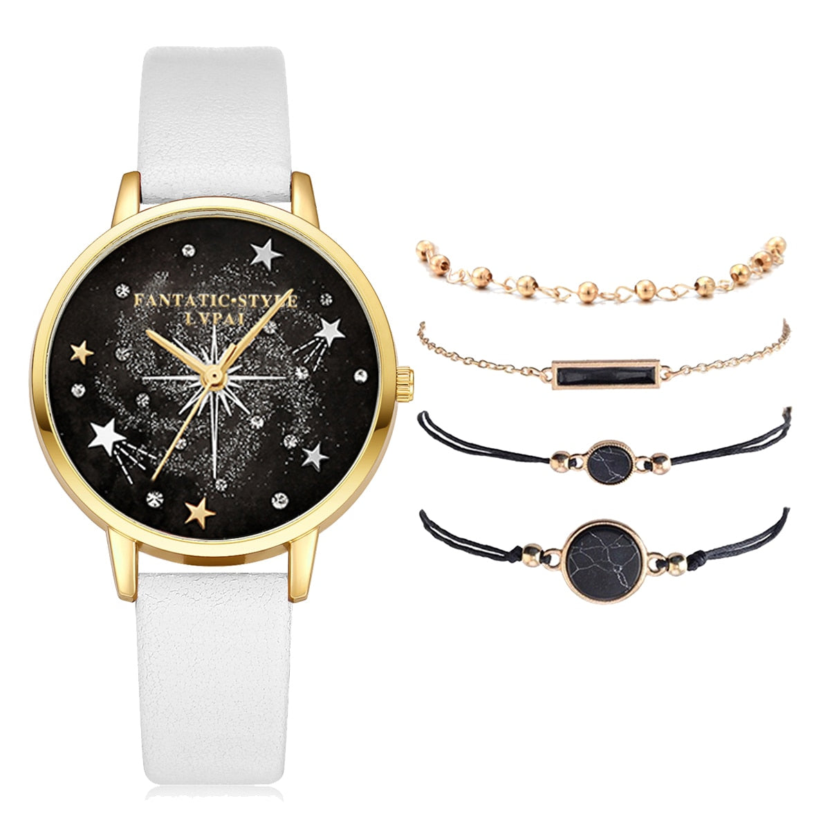 Lvpai marca 5 pçs moda nova pulseira relógio conjunto cristal strass mulheres senhoras relógios de pulso relógios senhoras relogio feminino reloj