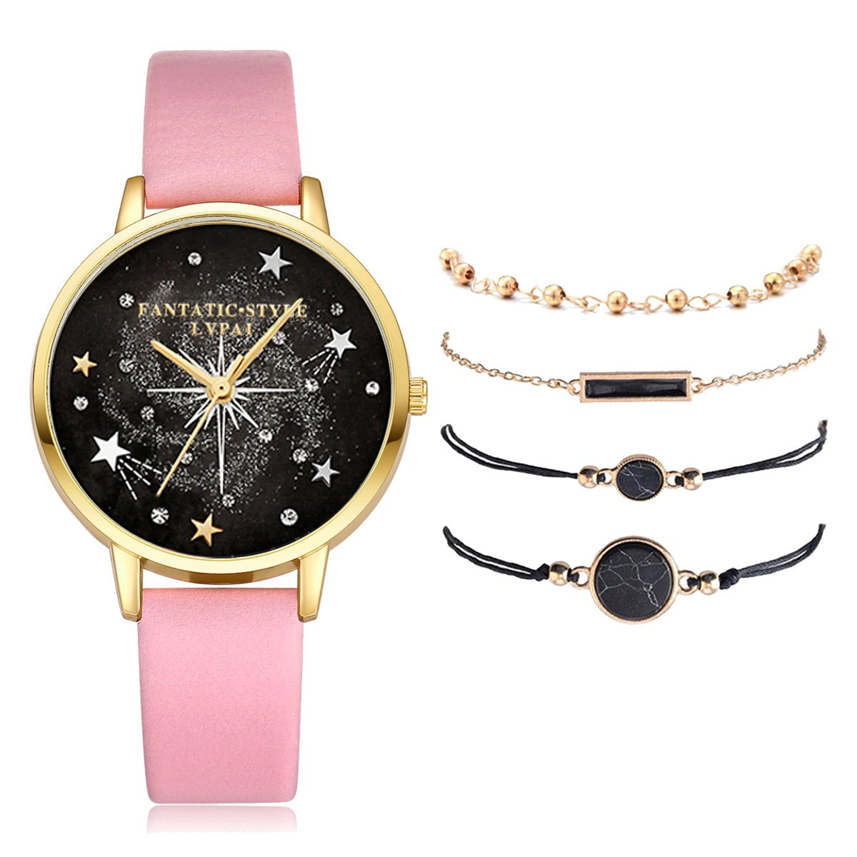 Lvpai marca 5 pçs moda nova pulseira relógio conjunto cristal strass mulheres senhoras relógios de pulso relógios senhoras relogio feminino reloj