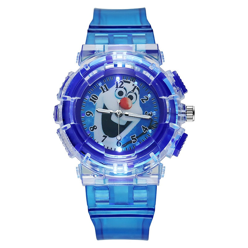 Disney Frozen Kids Watches Spiderman Colorful Light Source Watches Boys Girls Children Party Gift Wristwatch Ladies Watch