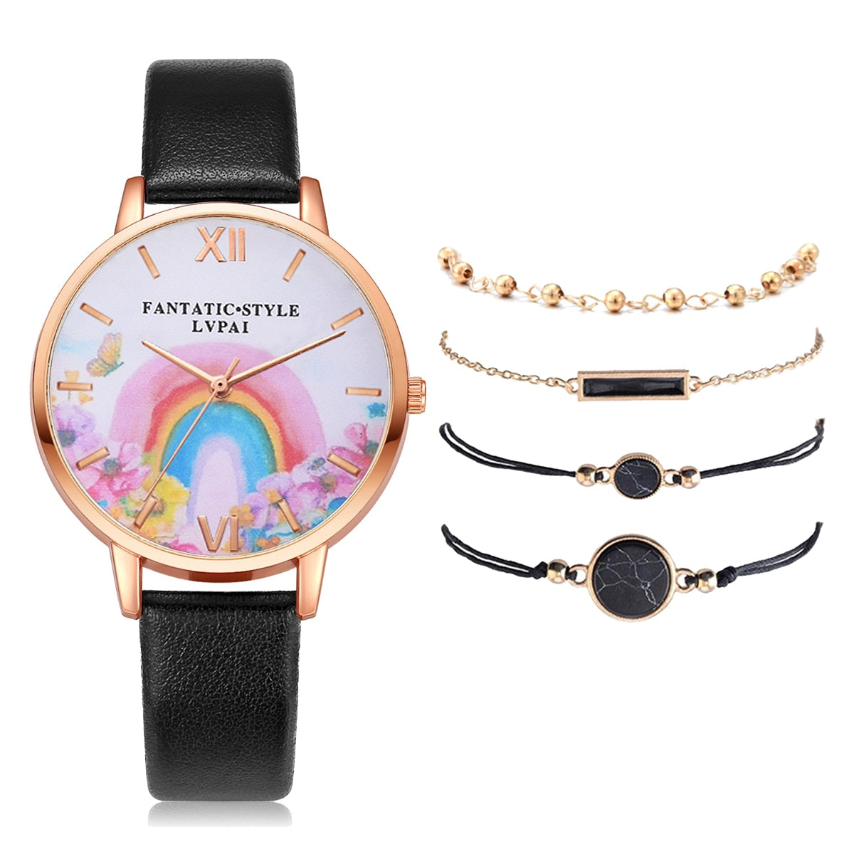 Lvpai marca 5 pçs moda nova pulseira relógio conjunto cristal strass mulheres senhoras relógios de pulso relógios senhoras relogio feminino reloj