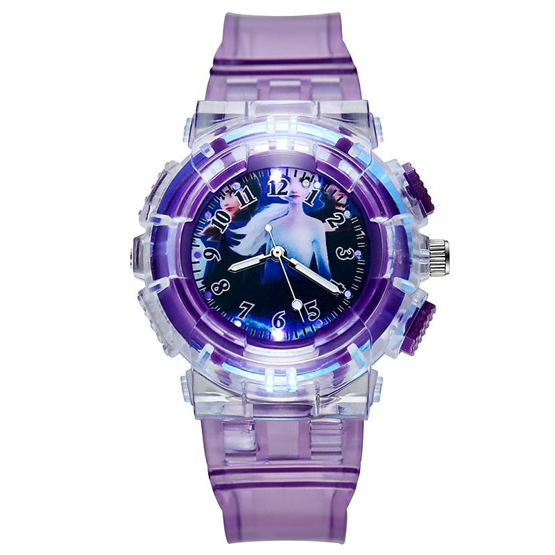 Disney Frozen Kids Watches Spiderman Colorful Light Source Watches Boys Girls Children Party Gift Wristwatch Ladies Watch