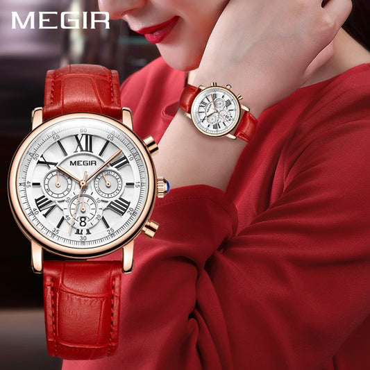 MEGIR Moda Feminina Pulseira Relógios Relógio de Quartzo Feminino de Marca de Topo Relógio para Amantes Relogio Feminino Esporte Relógios de Pulso