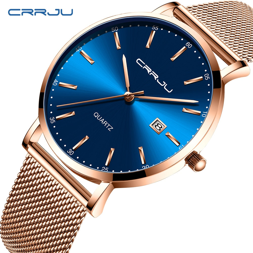 CRRJU Luxo Moda Mulher Pulseira Relógio Feminino Casual À Prova D' Água Quartzo Senhoras Vestido Relógios Presente amante Relógio feminino